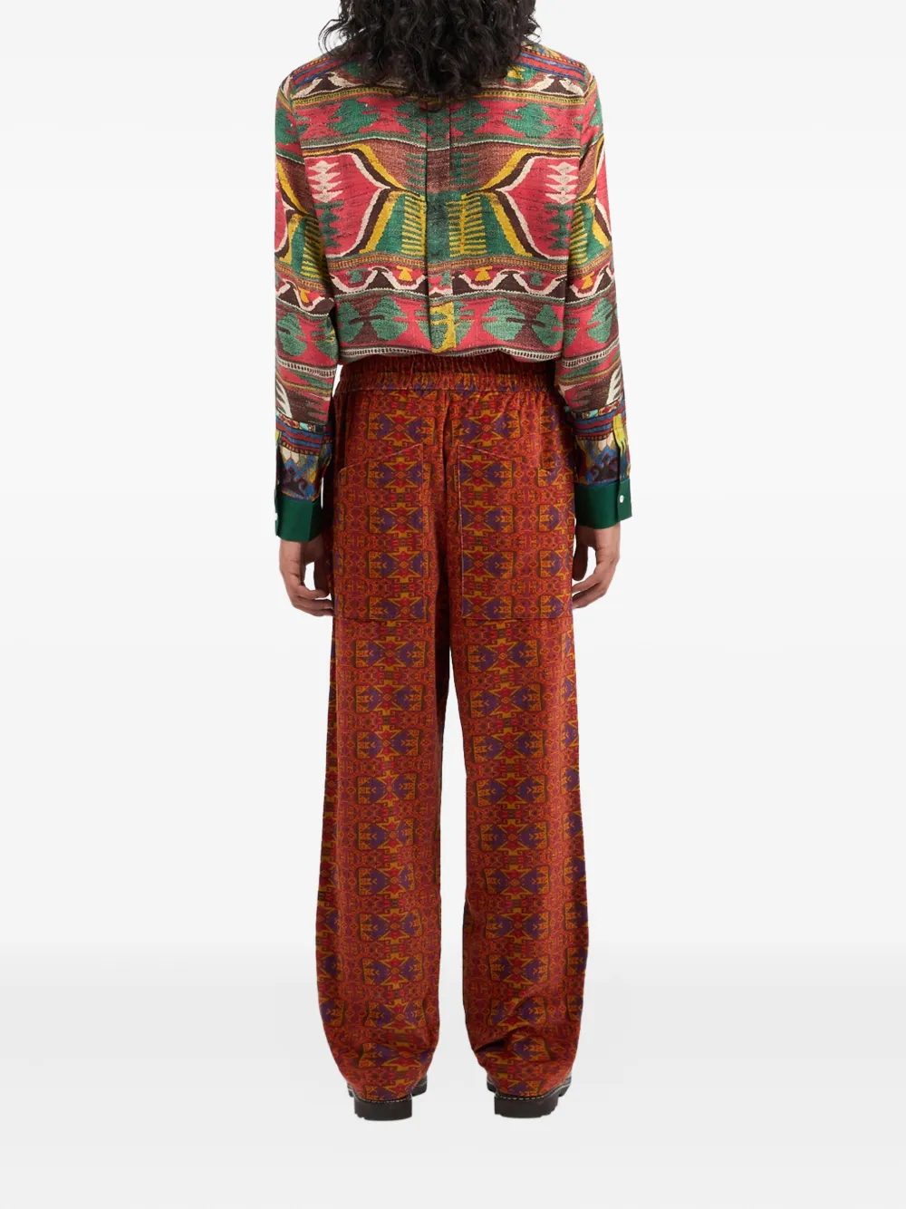Pierre-Louis Mascia patterned corduroy trousers Oranje