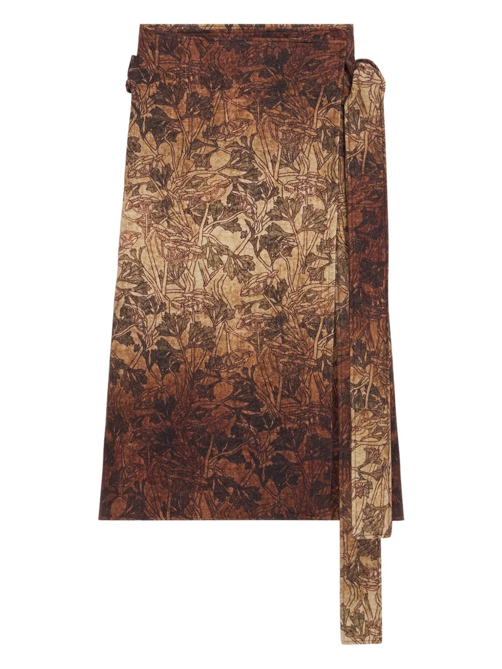 Pierre-Louis Mascia wrap-effect printed midi skirt Bruin