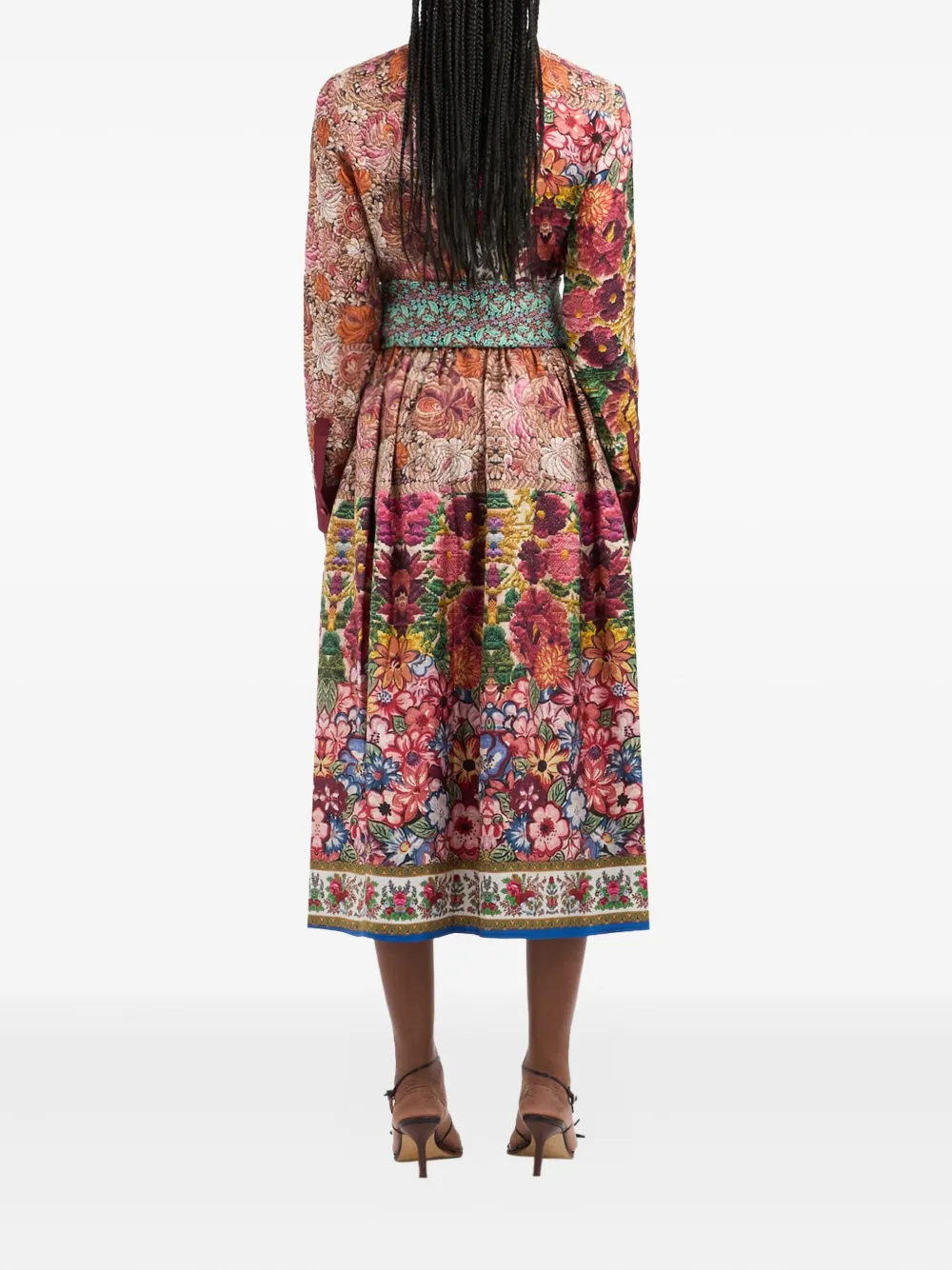 Pierre-Louis Mascia floral-print belted midi skirt Rood
