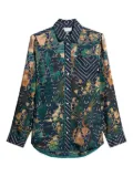 Pierre-Louis Mascia Aloe longsleeve silk shirt - Blue