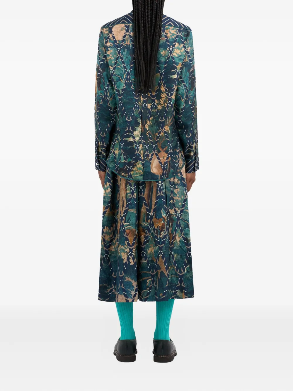 Pierre-Louis Mascia Aloe longsleeve silk shirt Blauw