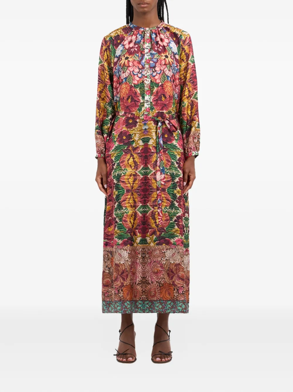 Pierre-Louis Mascia Aloe floral-print maxi shirt dress Roze