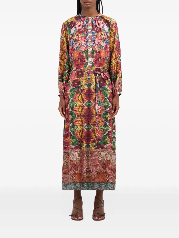 ワンピース PIERRE LOUIS MASCIA Women Dresses ALOES AB11524 511817 Green ALOE Dress Silk in MULTICOLOR | Pierre-Louis Mascia®