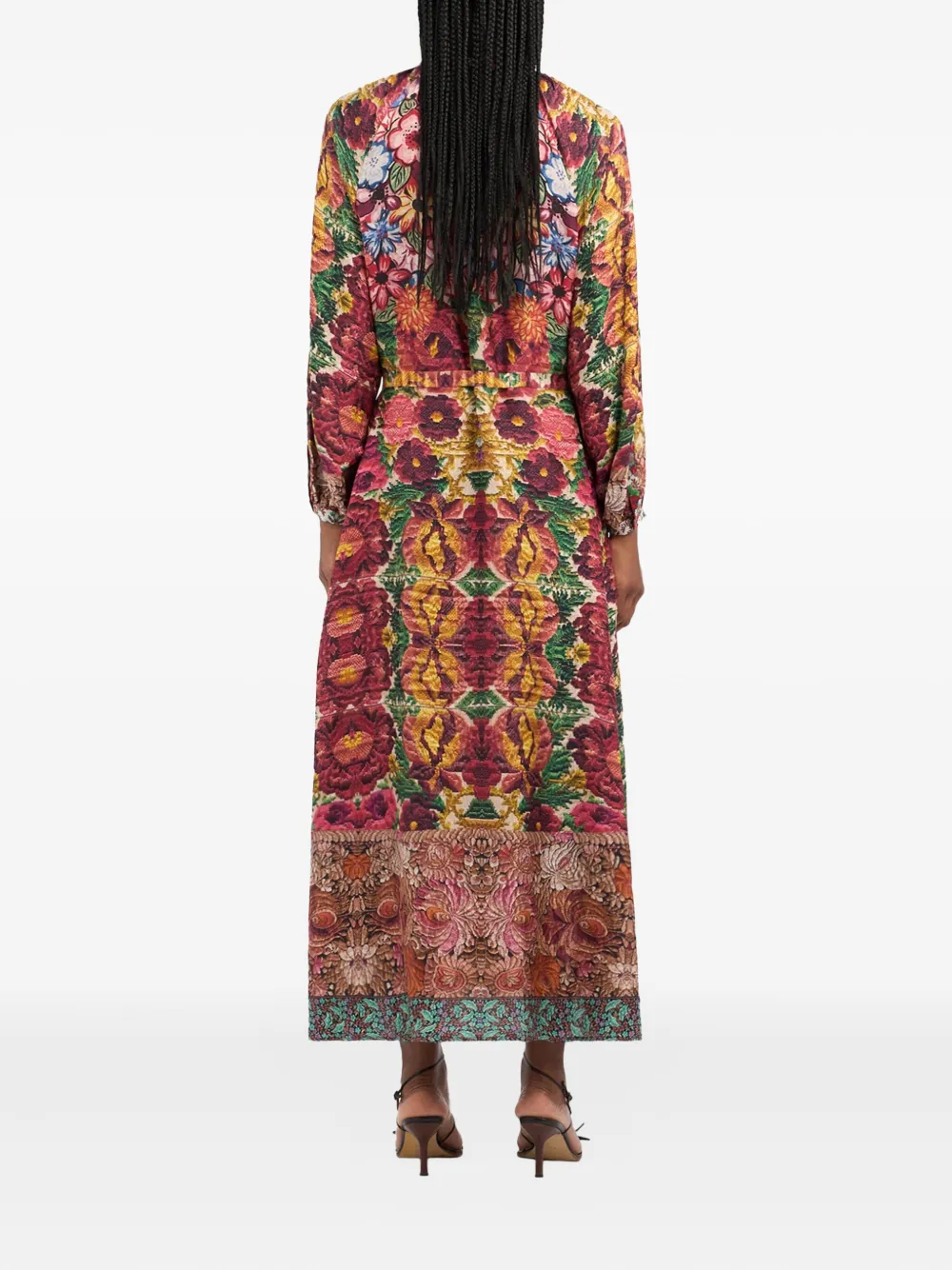 Pierre-Louis Mascia Aloe floral-print maxi shirt dress Roze