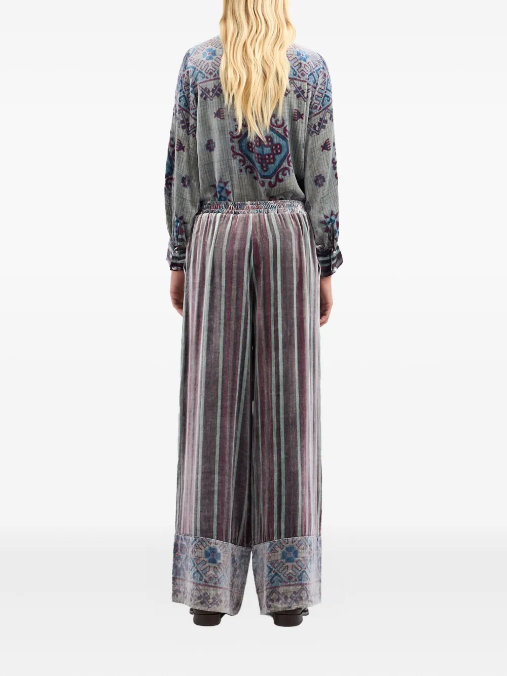 Pierre-Louis Mascia Kanpur striped velvet trousers Grijs