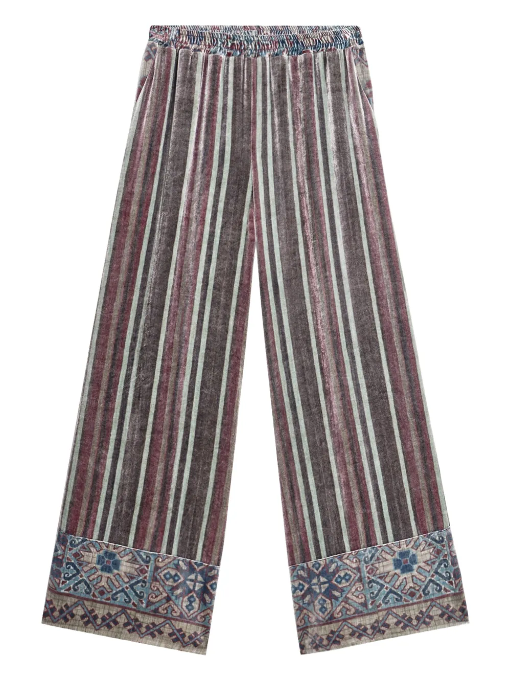 Pierre-Louis Mascia Kanpur striped velvet trousers Grijs