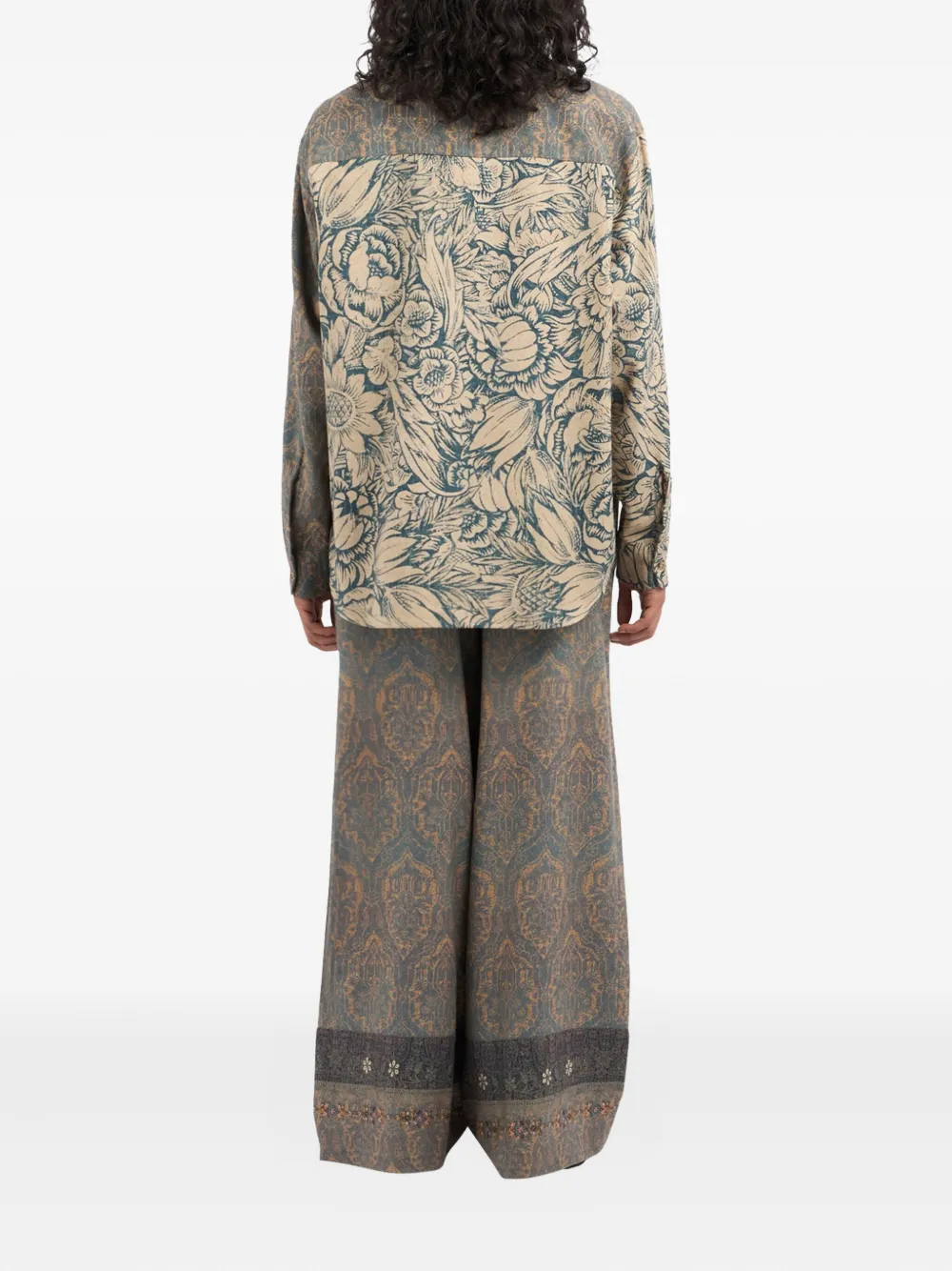 Pierre-Louis Mascia floral-damask print shirt Grijs