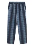 Pierre-Louis Mascia pleat-detailed checked trousers - Blue