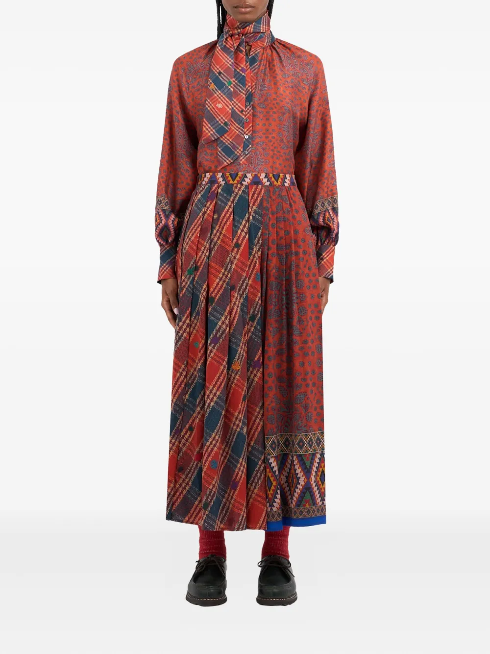 Pierre-Louis Mascia Dylan maxi pleated skirt Rood