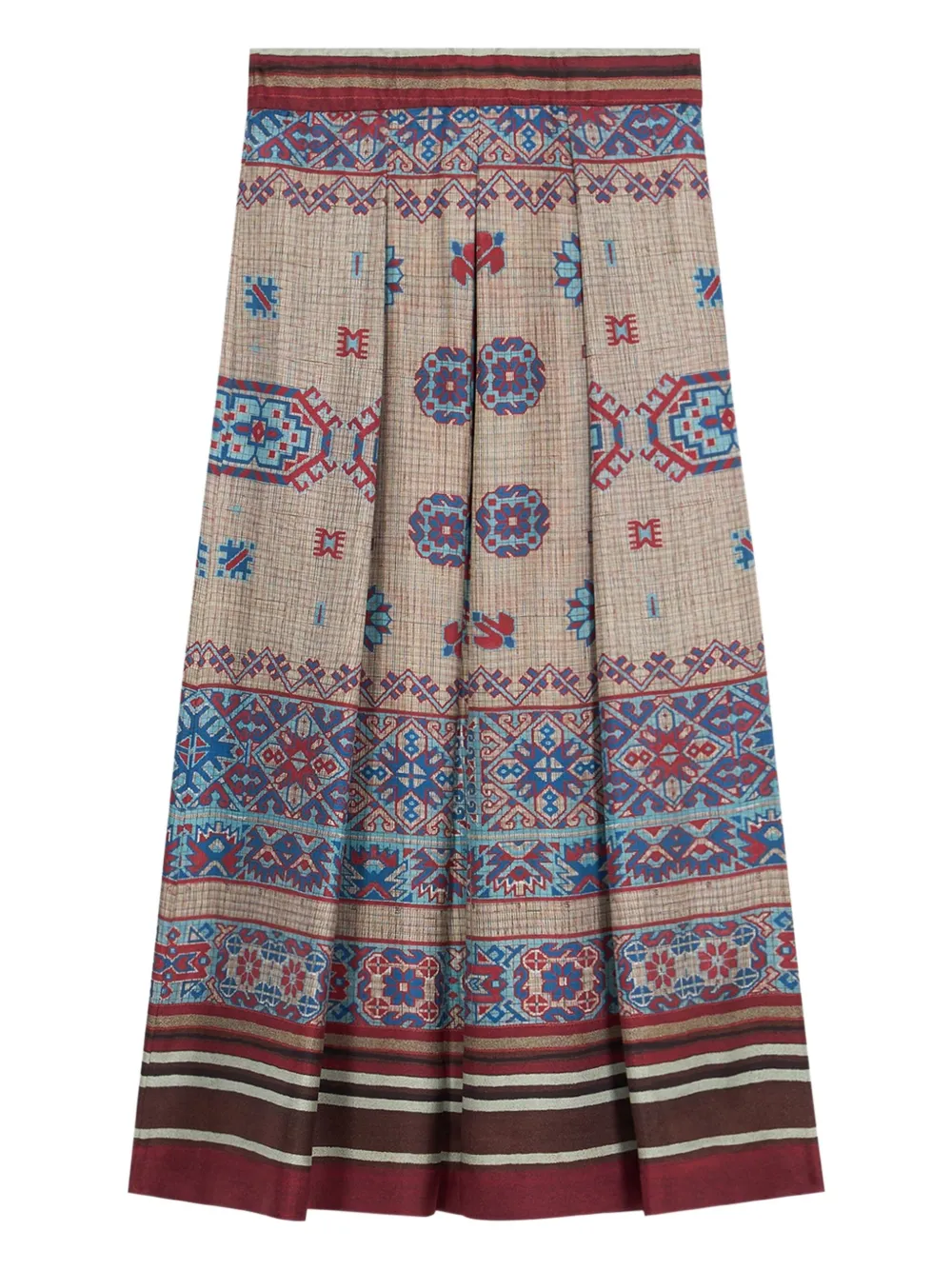 Pierre-Louis Mascia geometric-pattern midi skirt Beige