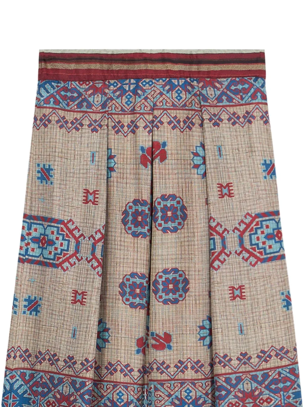 Pierre-Louis Mascia geometric-pattern midi skirt Beige