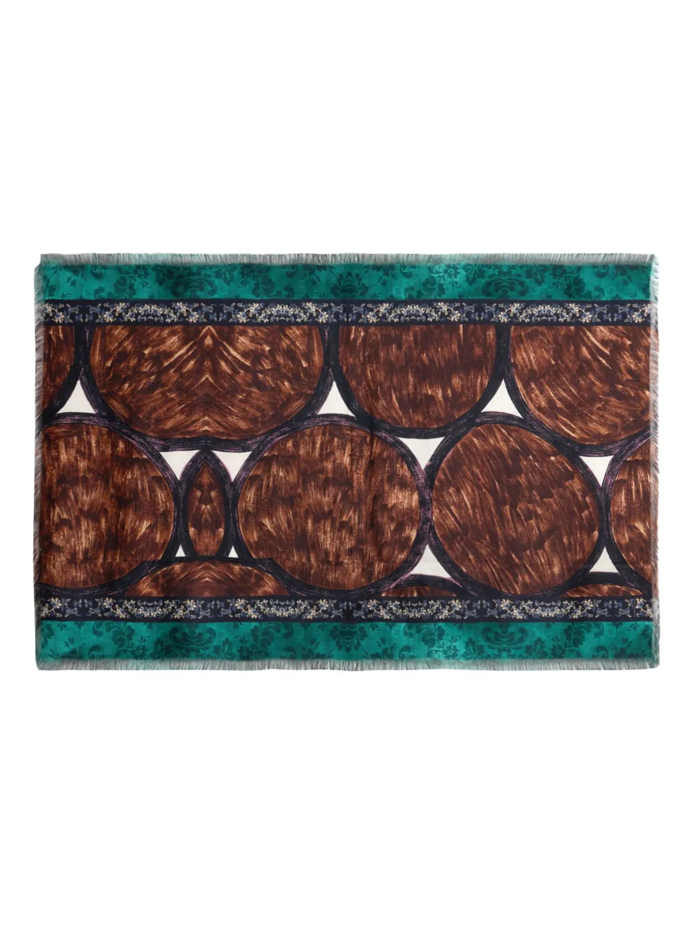 Pierre-Louis Mascia geometric-print fringed-trim scarf Bruin
