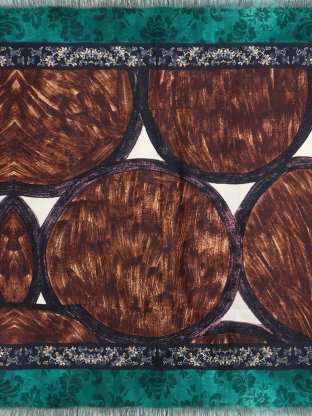 Pierre-Louis Mascia geometric-print fringed-trim scarf Bruin