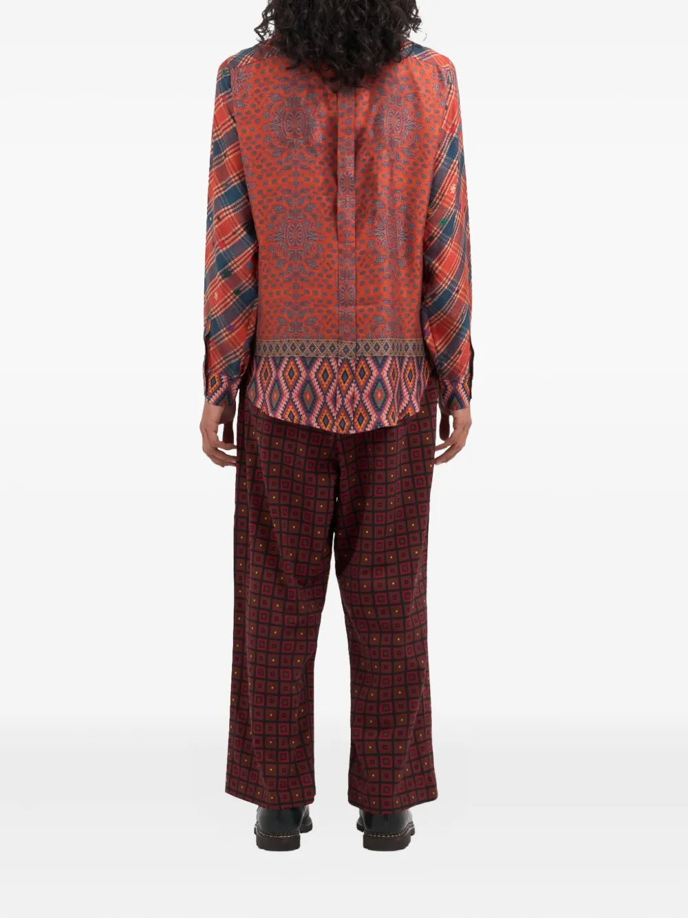 Pierre-Louis Mascia paisley-plaid shirt Rood