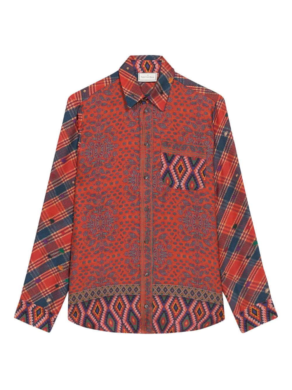 Pierre-Louis Mascia paisley-plaid shirt Rood