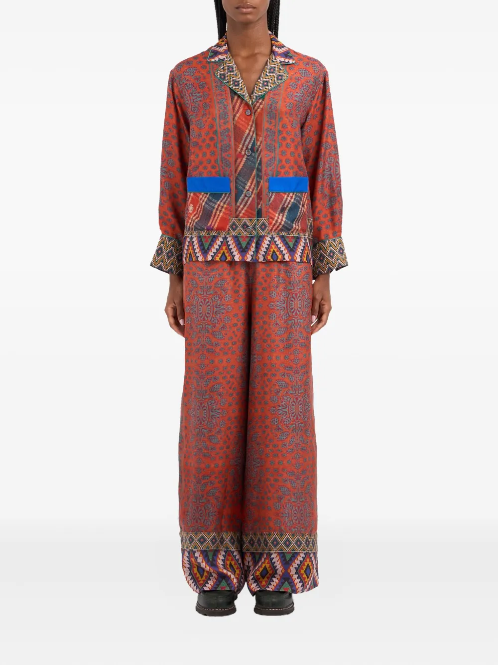 Pierre-Louis Mascia Blouse met paisley-print en zak Rood