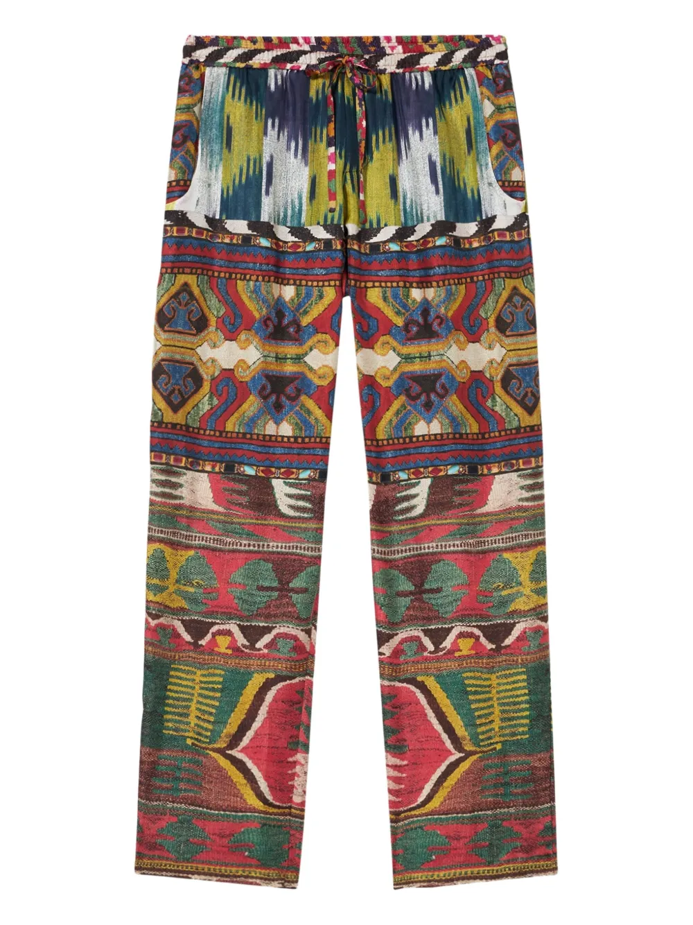 Pierre-Louis Mascia Aloe ikat-pattern drawstring trousers Rood