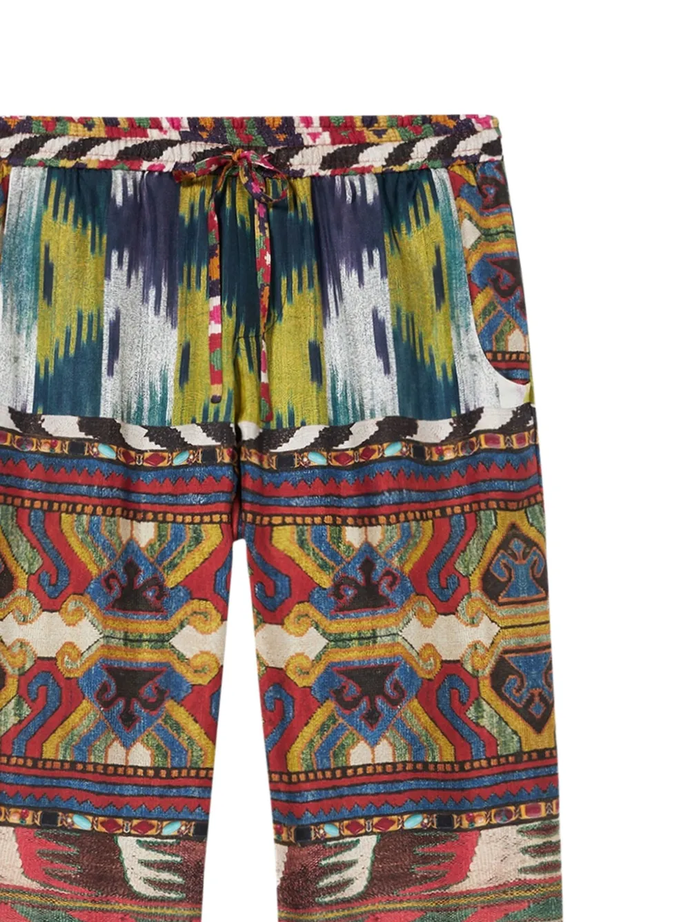 Pierre-Louis Mascia Aloe ikat-pattern drawstring trousers Rood