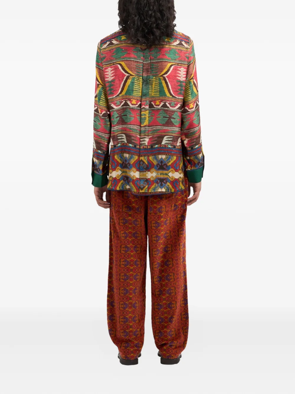 Pierre-Louis Mascia patterned long-sleeved shirt Groen