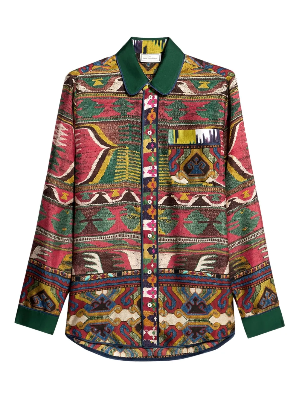 Pierre-Louis Mascia patterned long-sleeved shirt Groen