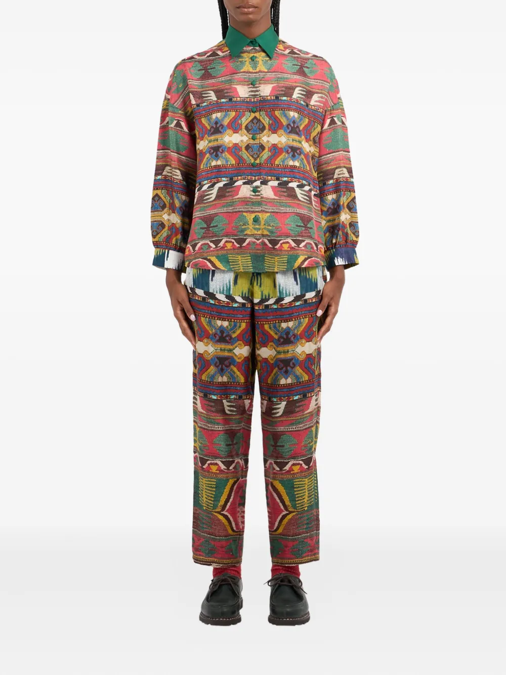 Pierre-Louis Mascia Blouse met Ikat-patroon - Groen