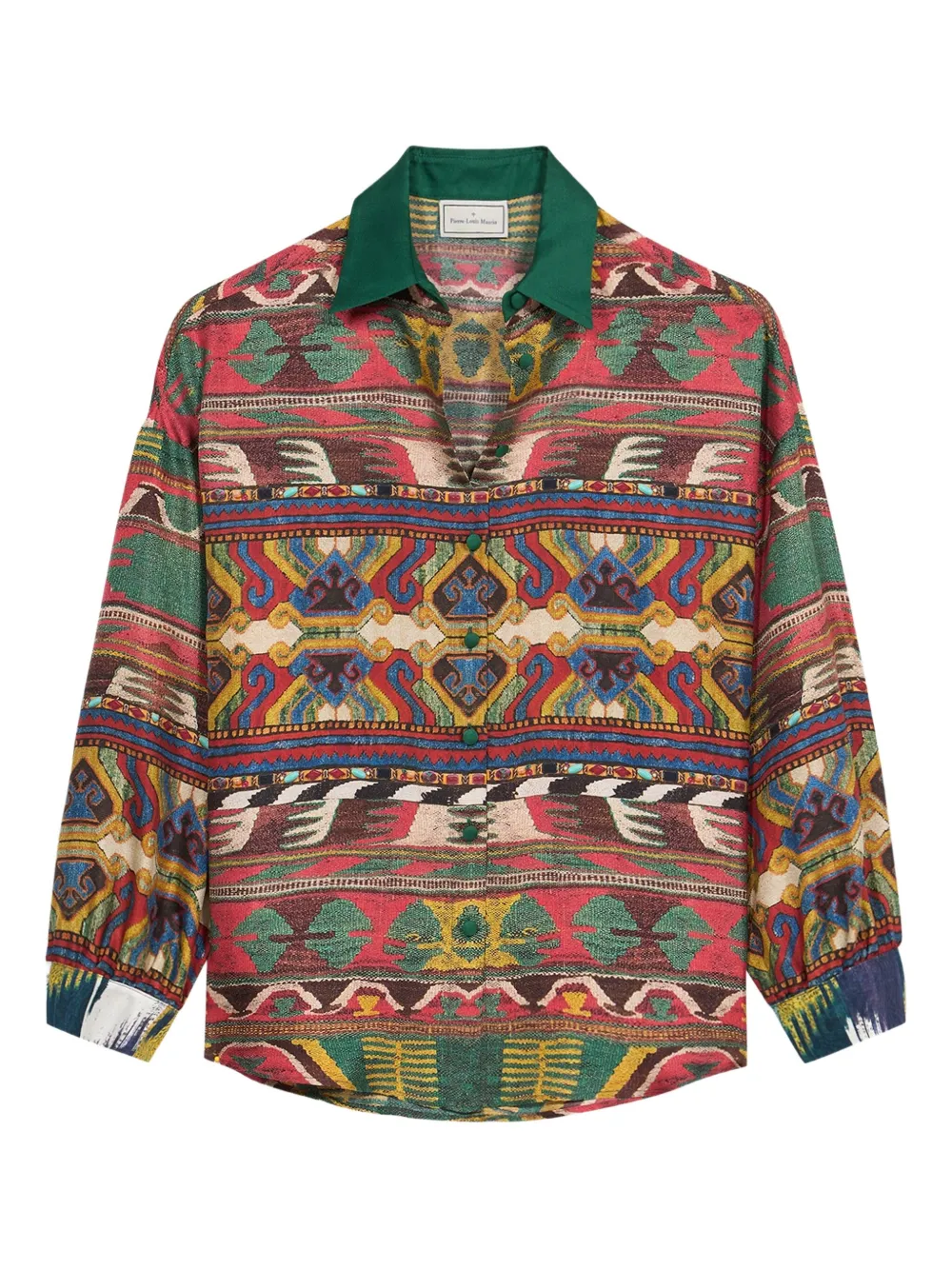 Pierre-Louis Mascia Ikat-pattern shirt Groen