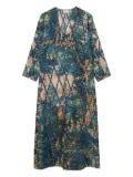Pierre-Louis Mascia Cialda v-neck print dress - Blue