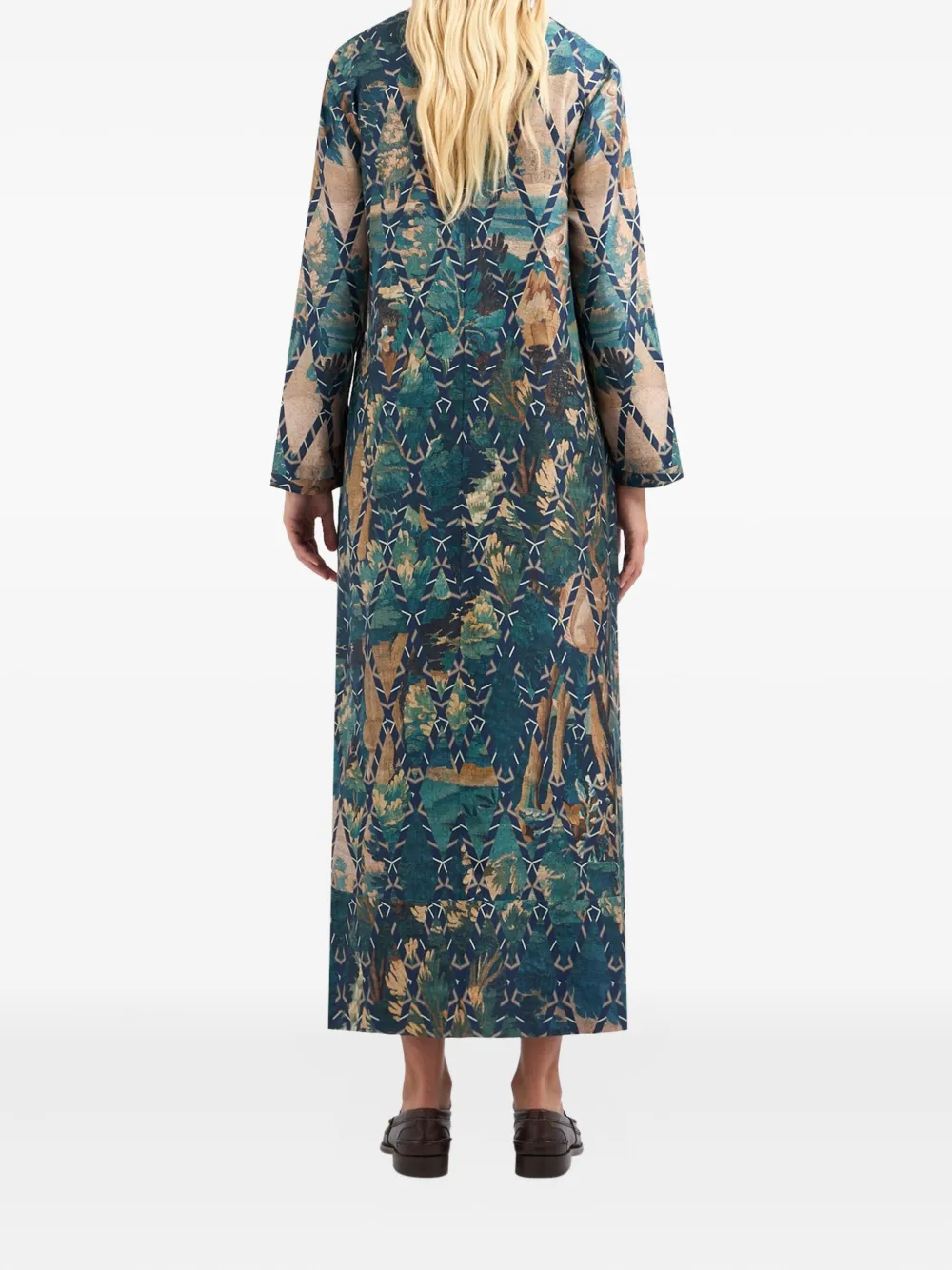 Pierre-Louis Mascia Cialda v-neck print dress Blauw