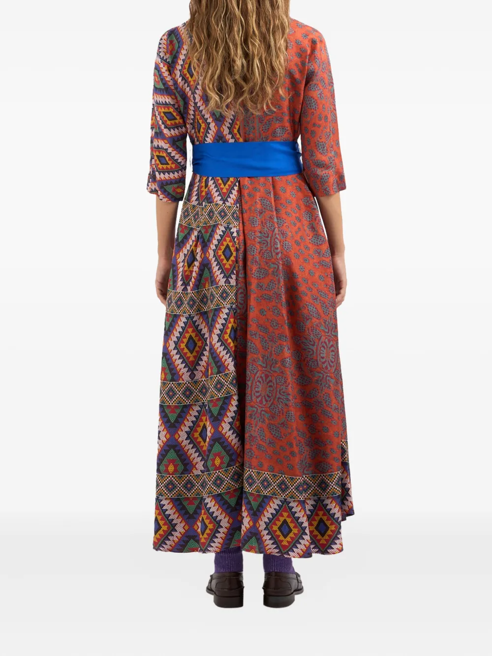 Pierre-Louis Mascia patterned wrap maxi dress Bruin