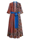 Pierre-Louis Mascia patterned wrap maxi dress - Brown