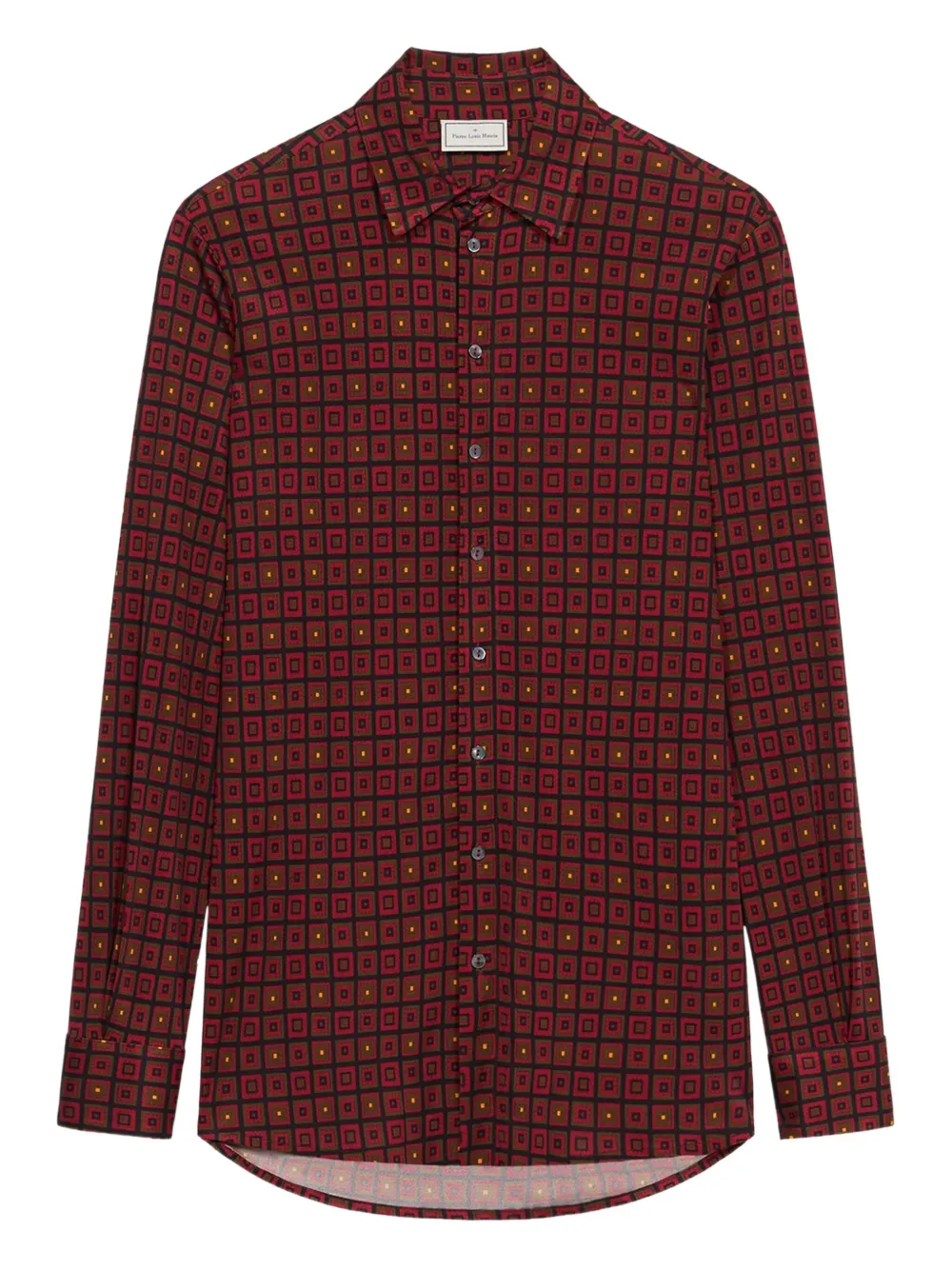 Pierre-Louis Mascia Febo geometric-print shirt Rood