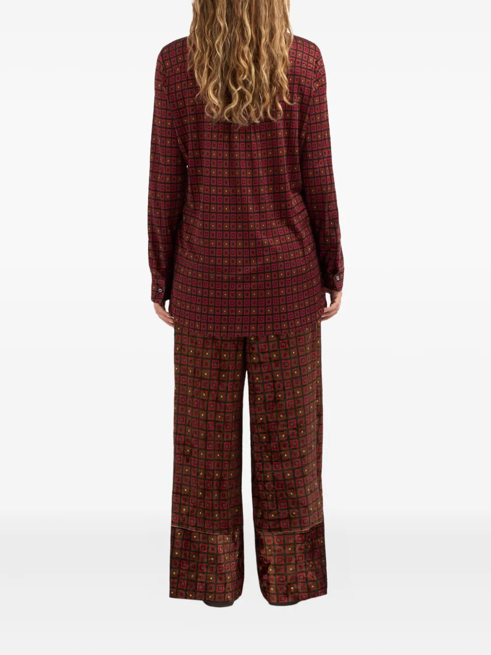 Pierre-Louis Mascia Febo geometric-print shirt Rood