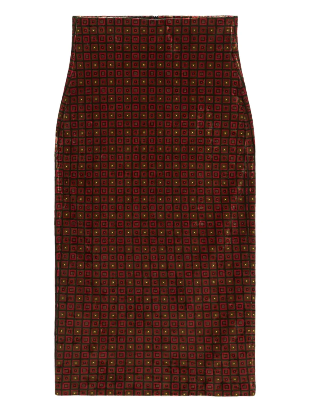 Pierre-Louis Mascia geometric-pattern midi skirt Rood