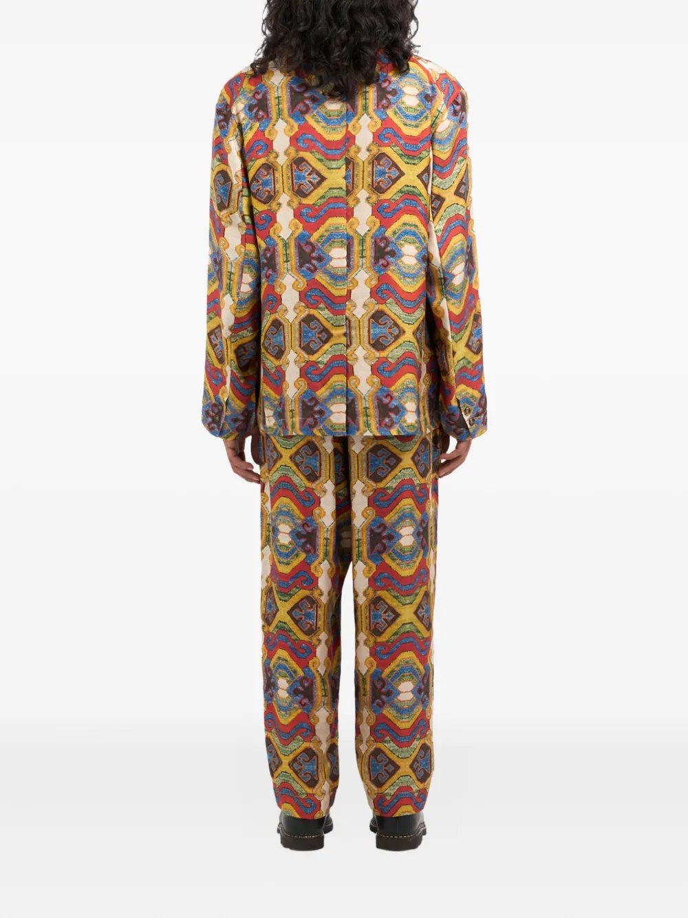 Pierre-Louis Mascia Fancy blazer met dubbele rij knopen en patroon Beige