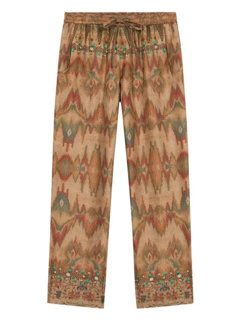 Pierre-Louis Mascia embellished ikat-pattern trousers