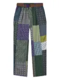 Pierre-Louis Mascia patchwork pleated trousers - Green