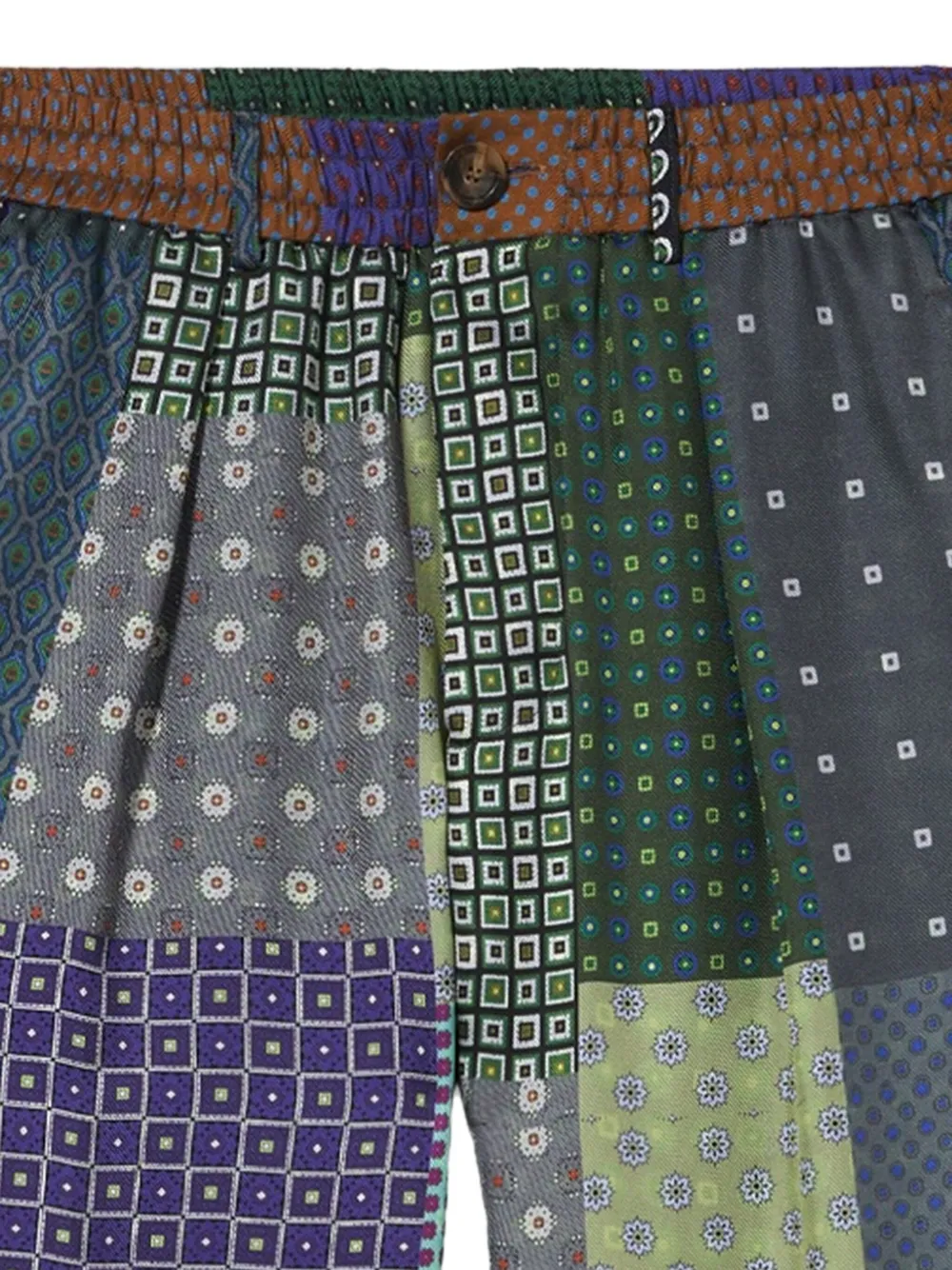 Pierre-Louis Mascia patchwork pleated trousers Groen