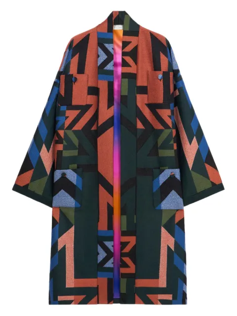 Pierre-Louis Mascia JP330ADA geometric-pattern pocket coat