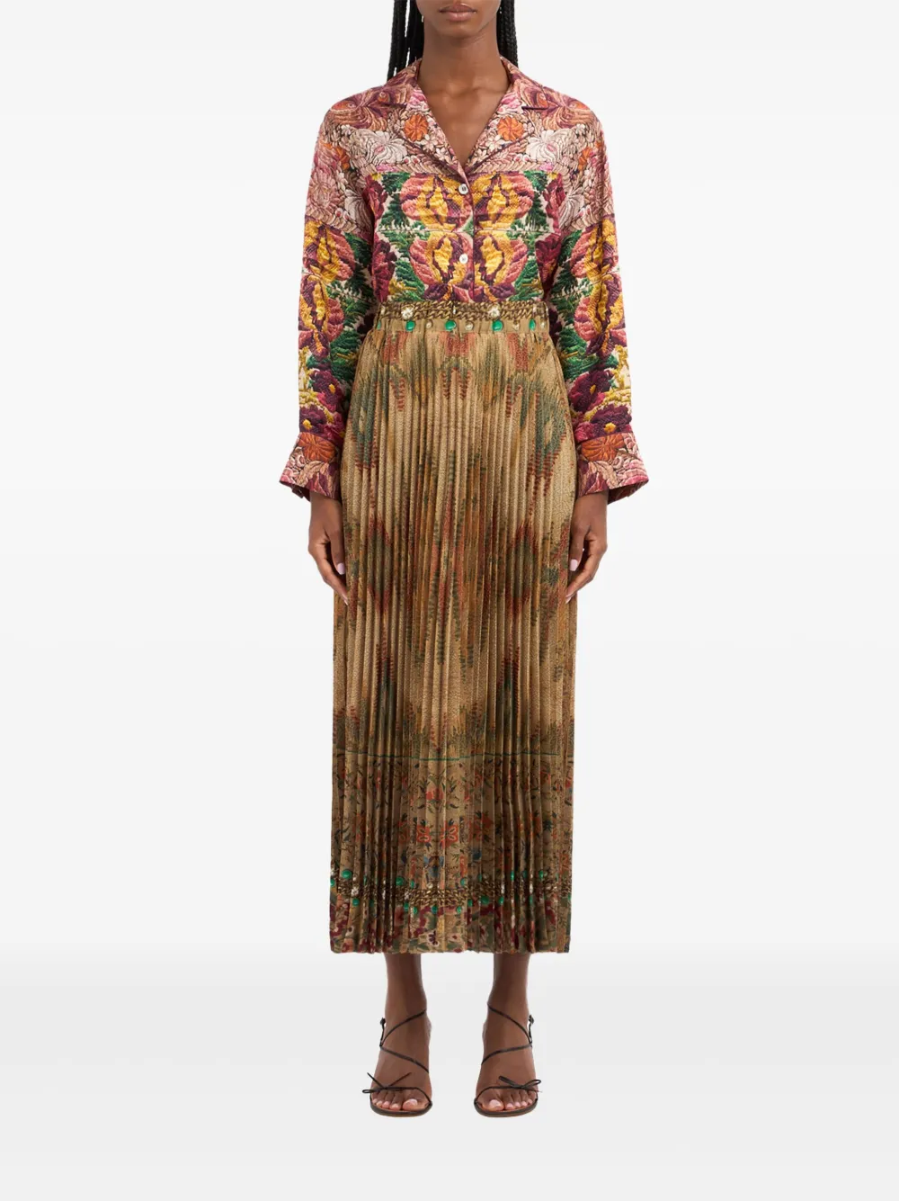 Pierre-Louis Mascia Ceto pleated skirt Beige