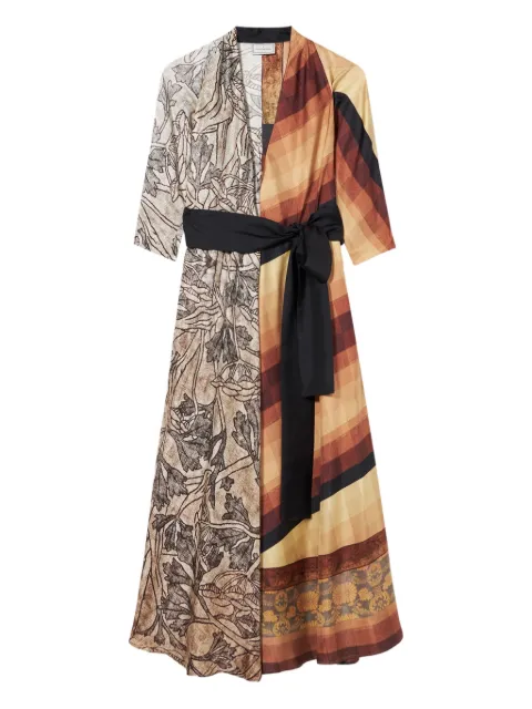 Pierre-Louis Mascia Gewickeltes Cialda Patchwork-Maxikleid