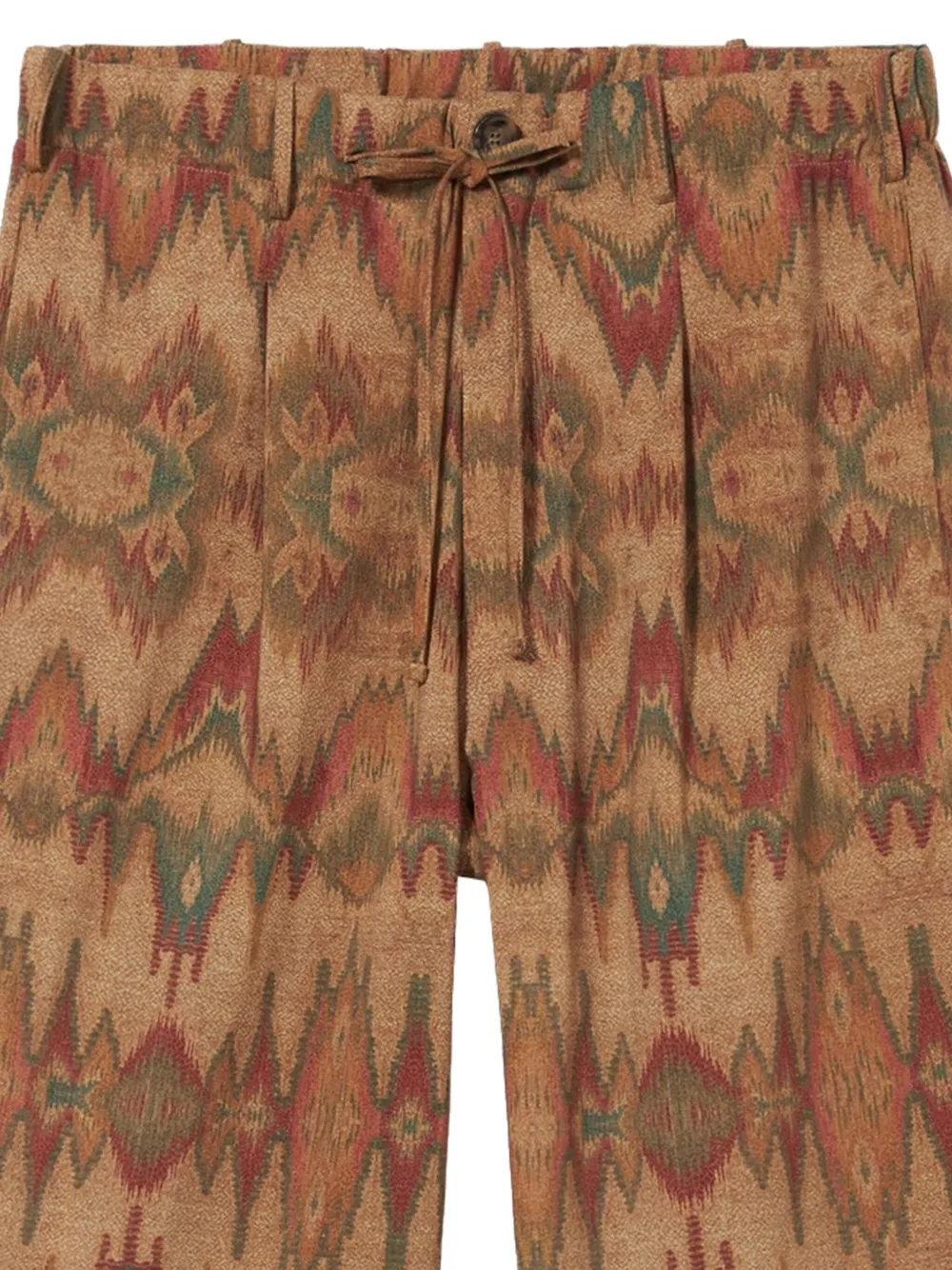Pierre-Louis Mascia pleated-front printed trousers Beige