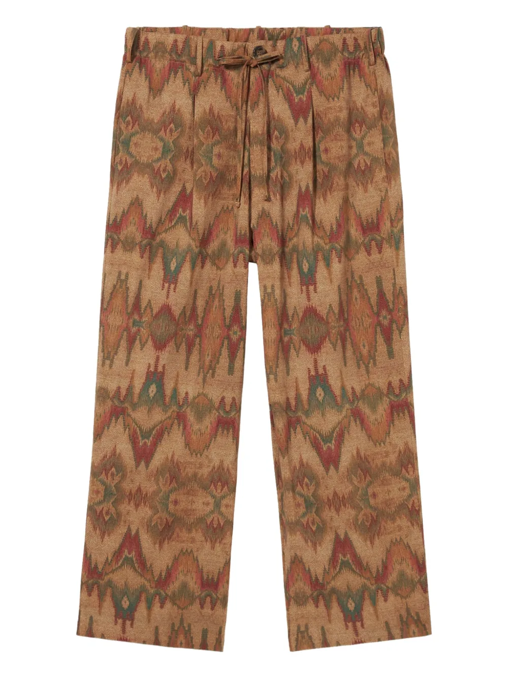 Pierre-Louis Mascia pleated-front printed trousers Beige