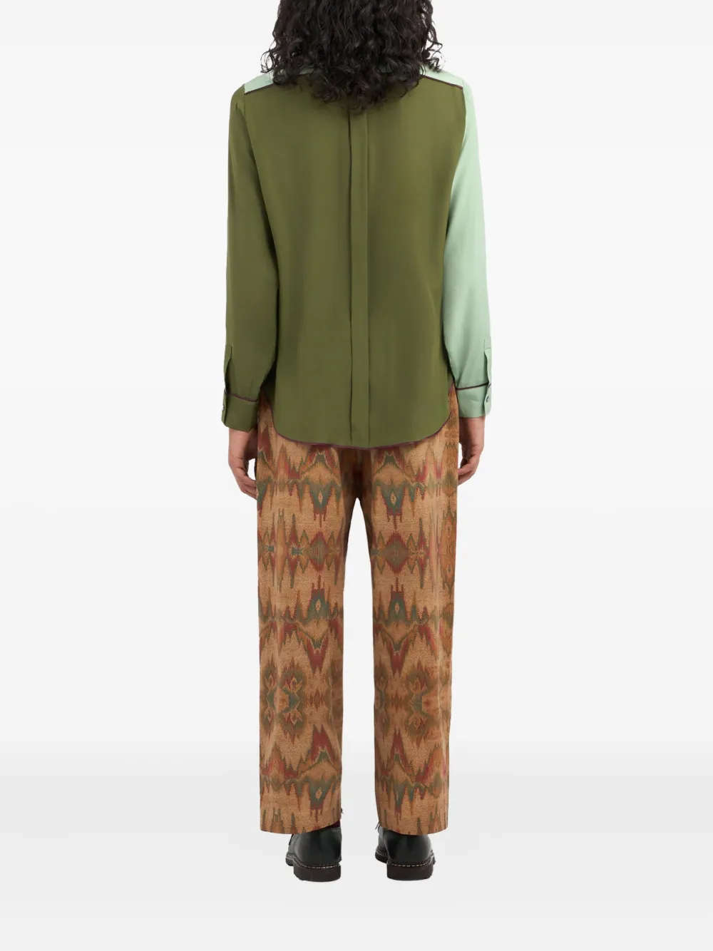 Pierre-Louis Mascia Adanar two-tone piped shirt Groen