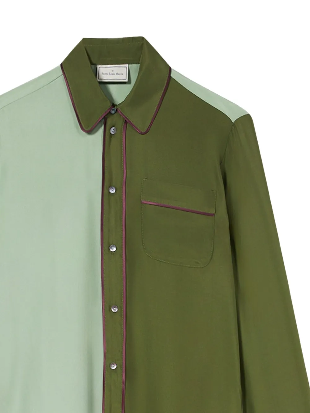 Pierre-Louis Mascia Adanar two-tone piped shirt Groen