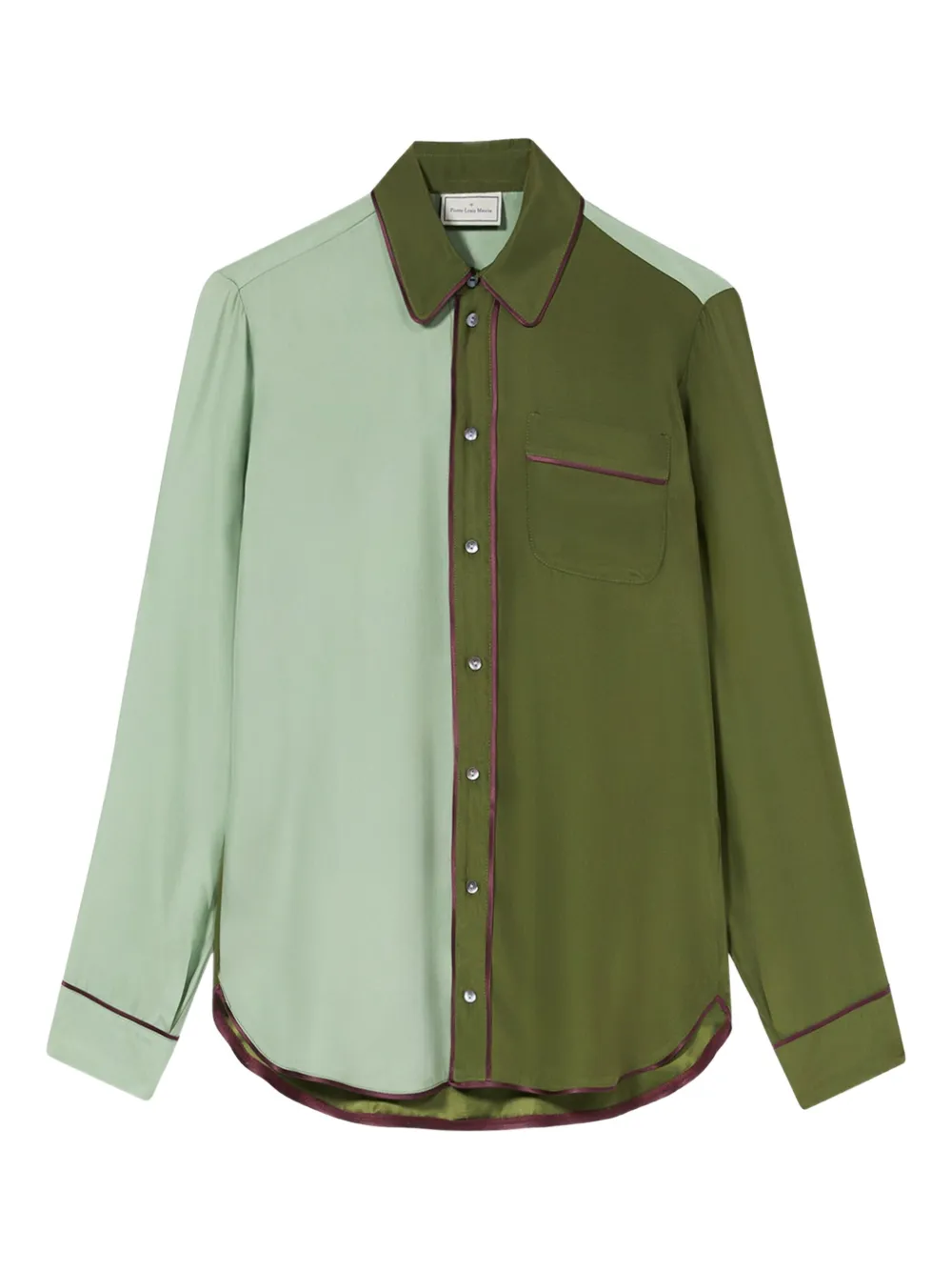 Pierre-Louis Mascia Adanar two-tone piped shirt Groen
