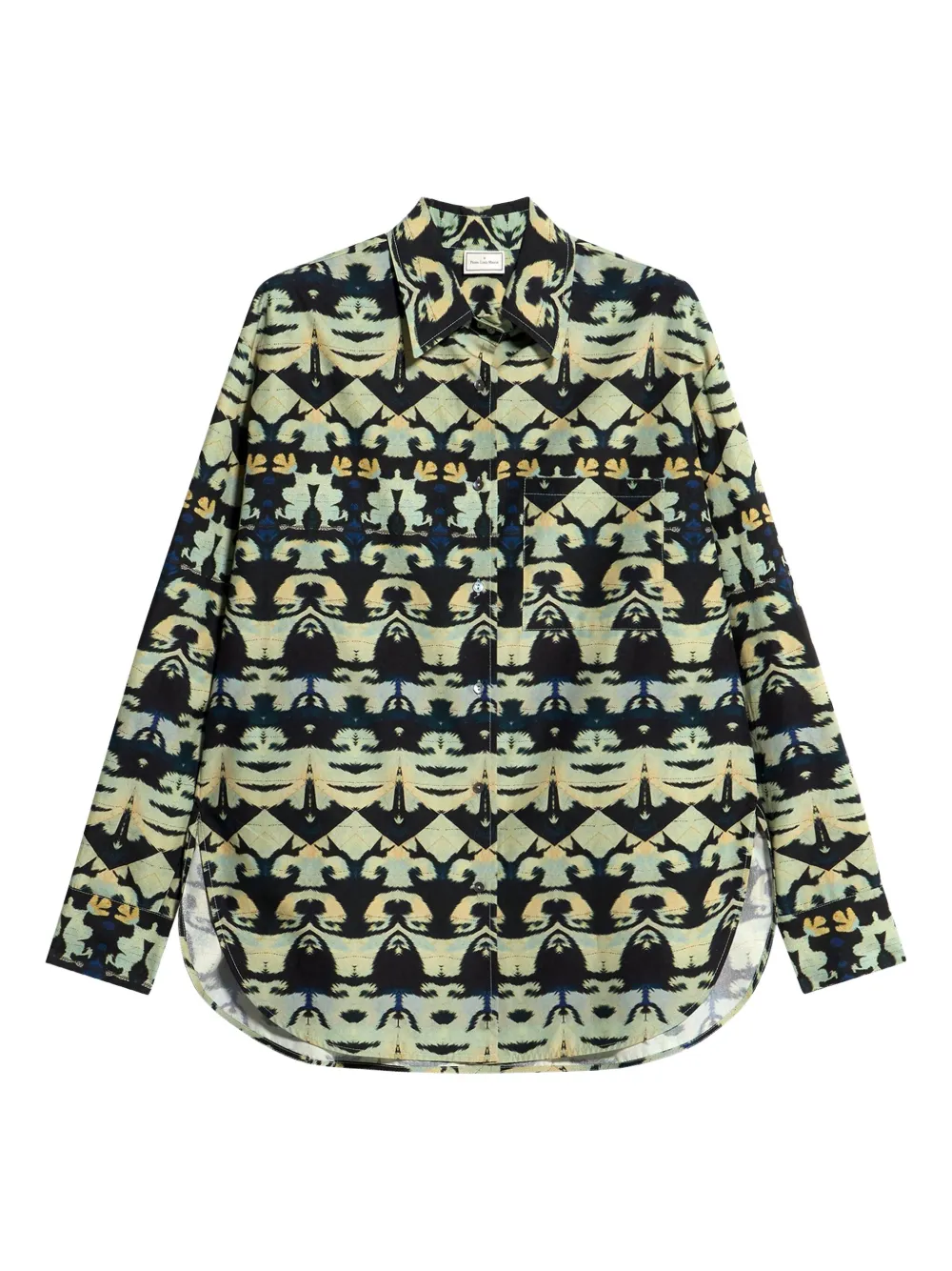 Pierre-Louis Mascia Teslabio geometric-print shirt Groen