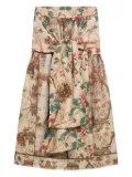 Pierre-Louis Mascia floral-print bow-detail skirt - Neutrals