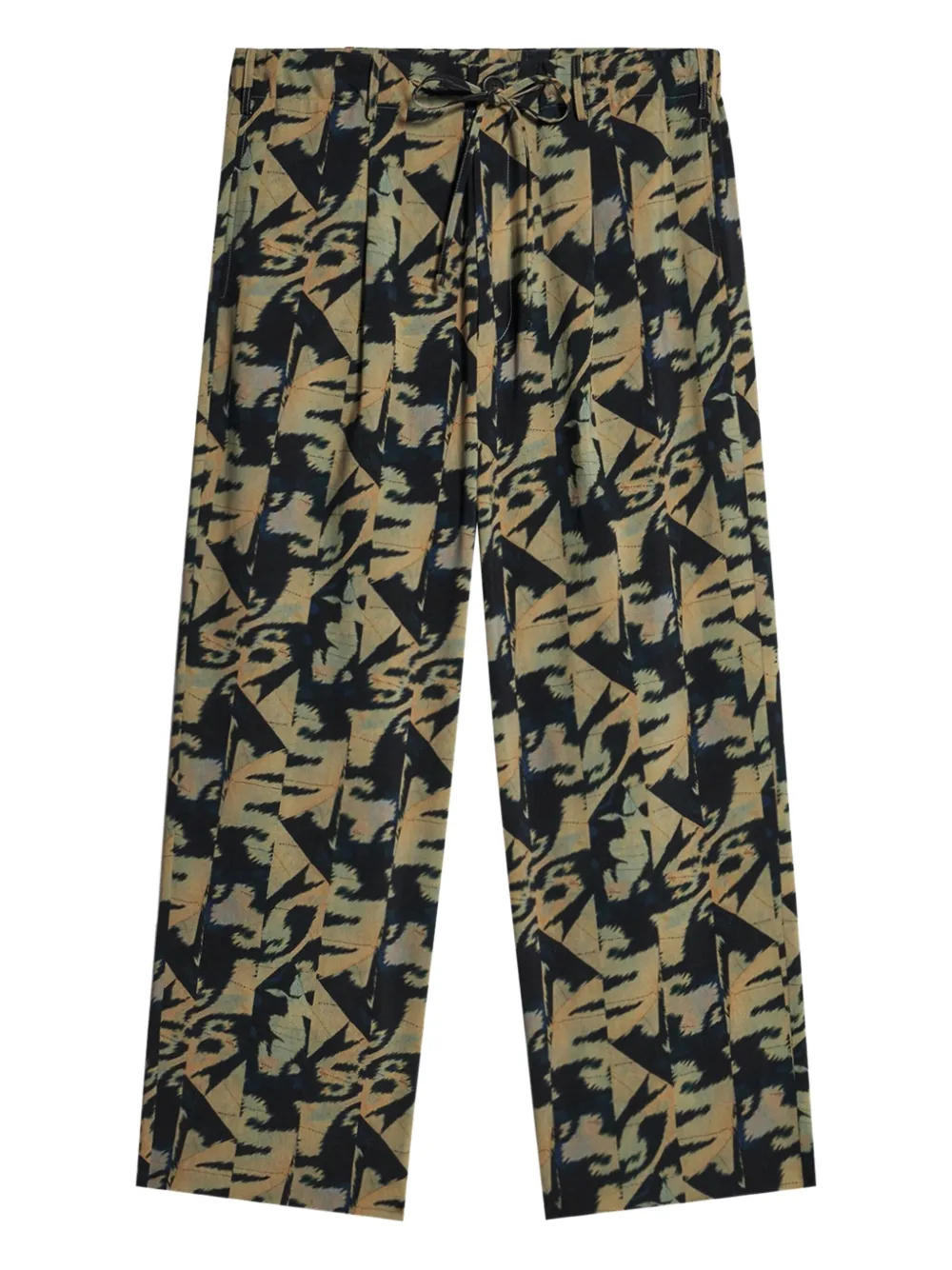 Pierre-Louis Mascia Dylan pleated-front printed trousers Groen