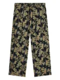 Pierre-Louis Mascia Dylan pleated-front printed trousers - Green