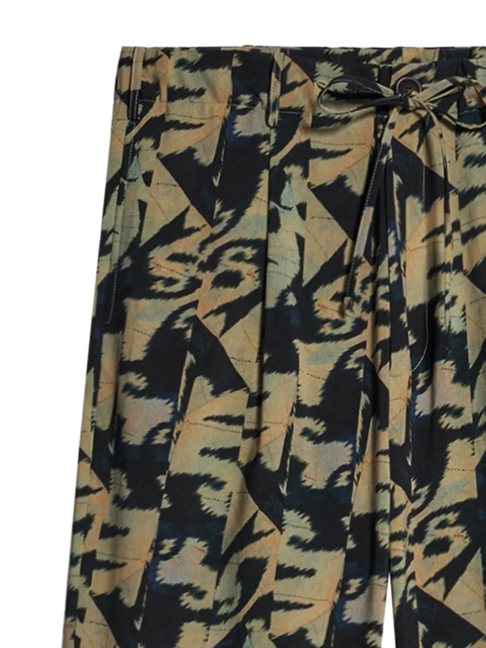 Pierre-Louis Mascia Dylan pleated-front printed trousers Groen